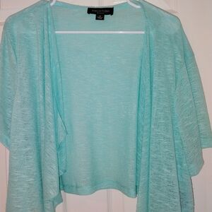 Perceptions Women's Light Blue Sweater Cardigan XL PTP 23"